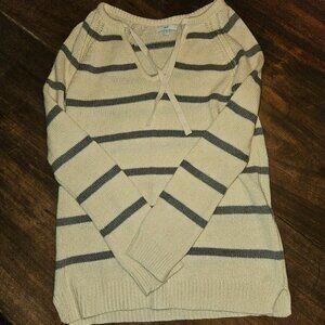 Gap womens size xsmall cream and gray striped soft sweater